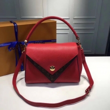 路易·威登 Louis Vuitton M54624新款 女士手提单肩包 红色 老花配皮M54624-2