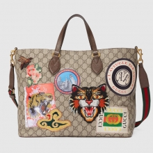 古奇Gucci Courrier系列柔软GG Supreme高级人造革购物袋 女包474085
