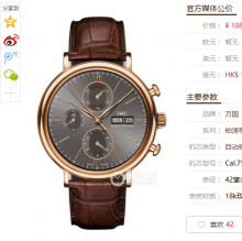 V6万国柏涛菲诺系列IW391010腕表，自动机械，表壳材质