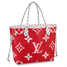 原单LV NEVERFULL 中号手袋1比1LV购物袋2019夏季款子母包女包红色M44567