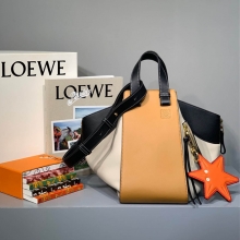 原单Loewe/罗意威蜡黄拼Hammock bag中号吊床包手提包可斜跨