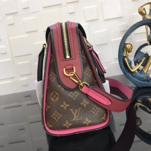 顶级lv原单女包酒红色全新Tuileries手袋以Monogram帆布与三色皮革的亮眼搭配M41454