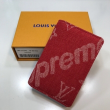 顶级lv原单Supreme牛仔系列口袋夹钱包M61696牛仔红