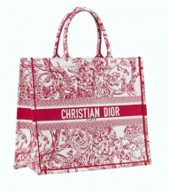原单Dior迪奥Book Tote中国限定彩色提花帆布购物袋