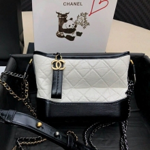 原单品质香奈儿Chanel 18年新款小号流浪包白色配黑单肩包