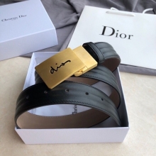高仿迪奥Dior(法国)男款腰带宽度精致旋转夹扣头层牛皮腰带