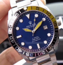 劳力士ROLEX潜航者系列蓝色镜面机械手表