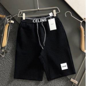 celine思琳最新款纯棉提花字母暗纹格子短裤