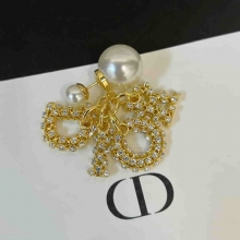 新款DIOR迪奥大小珍珠镂空满钻耳钉耳环
