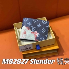 原单lv火焰西装夹钱包系列Slender钱夹 M82827蓝色