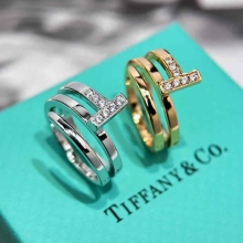 美国精仿三圈戒指Tiffany&co蒂芙尼经典款T字系列三圈双T戒指